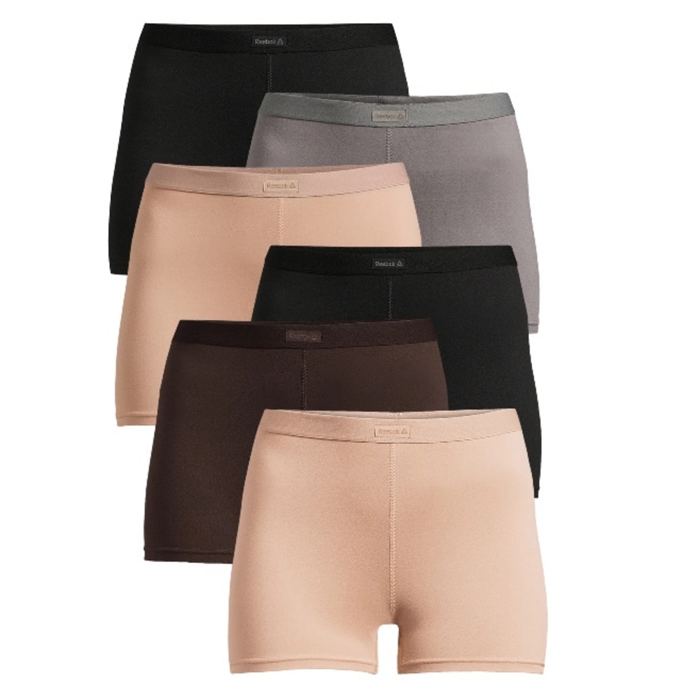 Reebok Women's Boyshort Panties- (6 Pack)